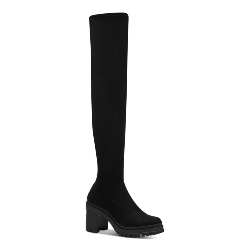 BAR III Womens Black 1" Platform Padded Fernn Round Toe Block Heel Boots 6.5 M